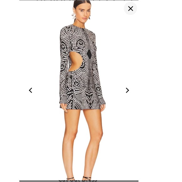 Norma Kamali Dresses & Skirts - Norma Kamali Long Sleeve Mini Cut Out Dress Black M/38 New